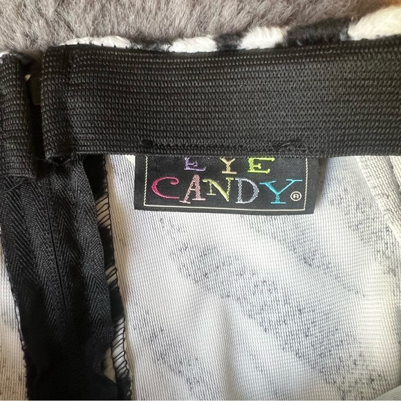 Vintage Rare Y2K Eye Candy Fuzzy Beaded Rave Girlhoodcore Zebra Pencil Skirt - Picture 4 of 9